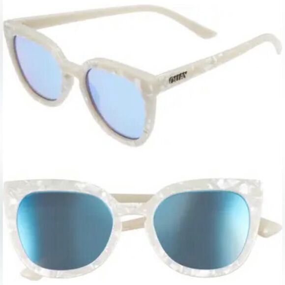 QUAY Noosa white tortoise Sunglasses with Blue Lenses; Rare find!  Like new! - Picture 8 of 14